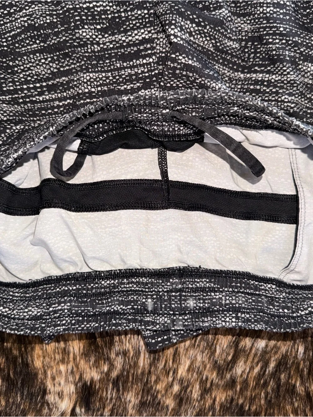Men's Black & Gray Knit Shorts